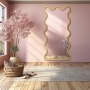 Lustro nieregularne w ramie mdf - TWIST – Blobs Mirrors Złota Rama